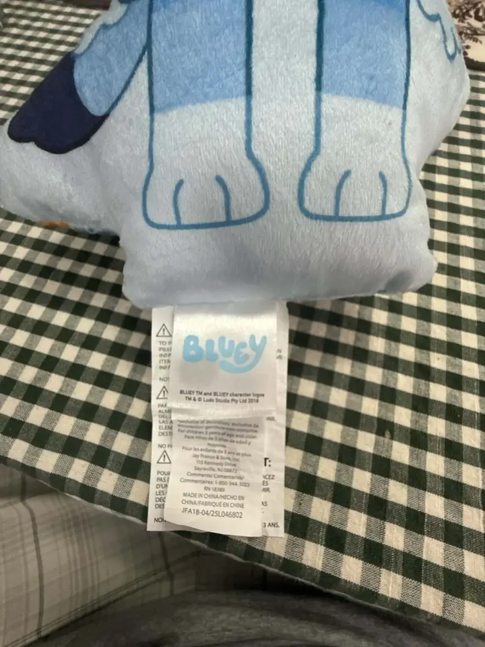 Bluey Shaped Kids Plush Pillow Stuffed Animal Character Toy